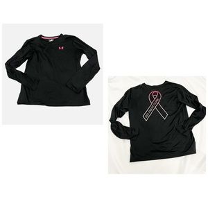 🔥3/$15🔥 Under Armour Long Sleeve Top Breast Cancer Awareness Ribbon